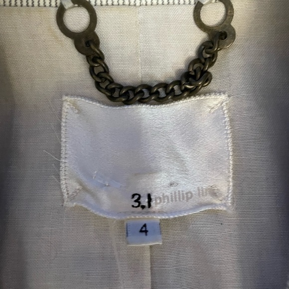 3.1 Phillip Lim 3/4 sleeve Women’s Jacket Size 4 in Grey/Silver/Creamy White - Picture 4 of 11